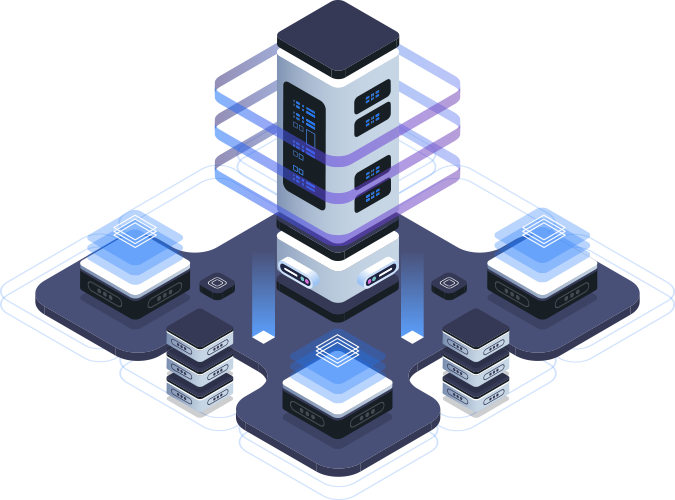 Image showing ultra-fast, secure servers with 100% uptime, designed for HostLama's reseller web hosting solution.